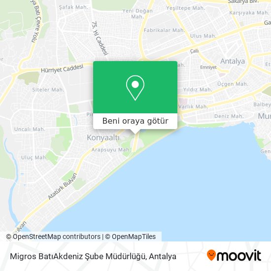 Migros BatıAkdeniz Şube Müdürlüğü harita