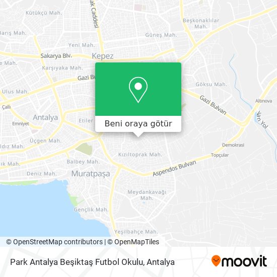 Park Antalya Beşiktaş Futbol Okulu harita