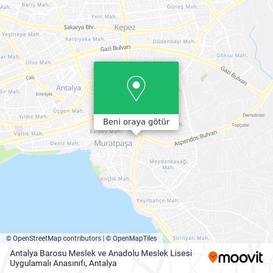 Antalya Barosu Meslek ve Anadolu Meslek Lisesi Uygulamalı Anasınıfı harita