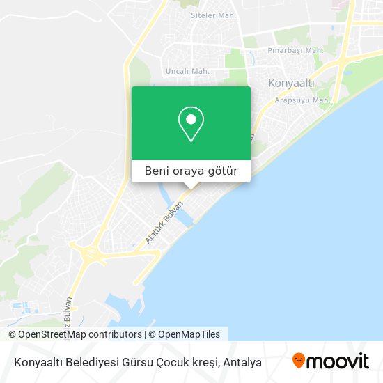 Konyaaltı Belediyesi Gürsu Çocuk kreşi harita