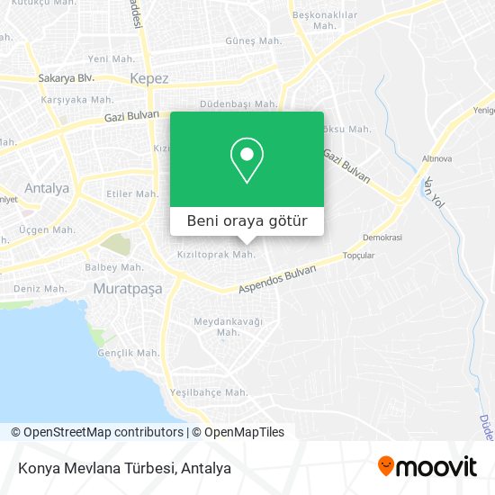 Konya Mevlana Türbesi harita