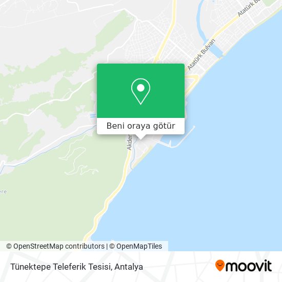 Tünektepe Teleferik Tesisi harita