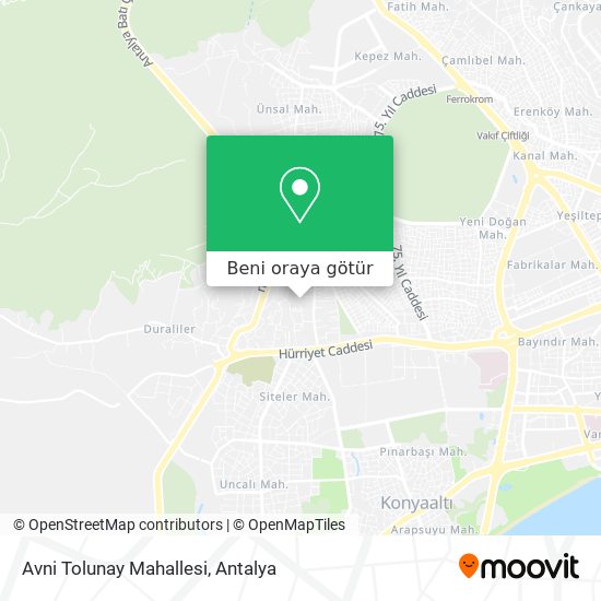 Avni Tolunay Mahallesi harita