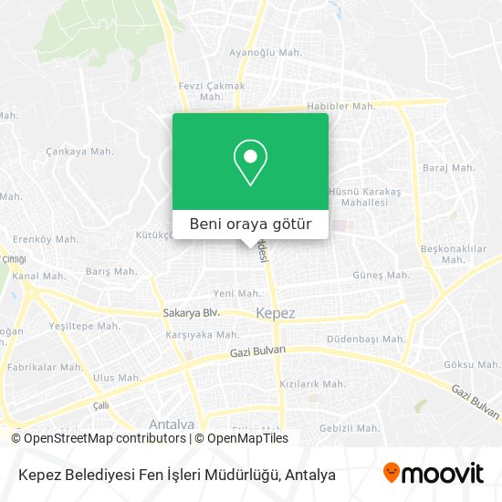Kepez Belediyesi Fen İşleri Müdürlüğü harita