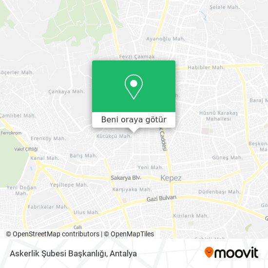 Askerlik Şubesi Başkanlığı harita