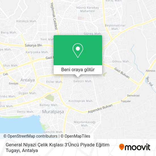 General Niyazi Çelik Kışlası 3'Üncü Piyade Eğitim Tugayı harita