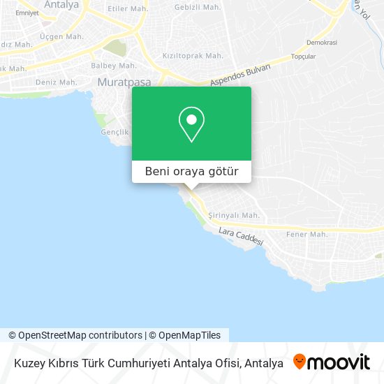 Kuzey Kıbrıs Türk Cumhuriyeti  Antalya Ofisi harita