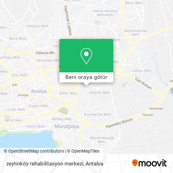 zeytinköy rehabilitasyon merkezi harita