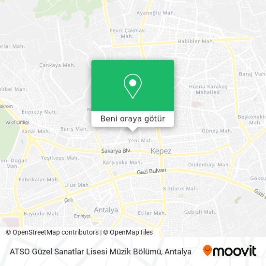ATSO Güzel Sanatlar Lisesi Müzik Bölümü harita