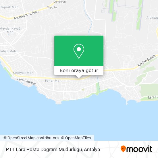 PTT Lara Posta Dağıtım Müdürlüğü harita