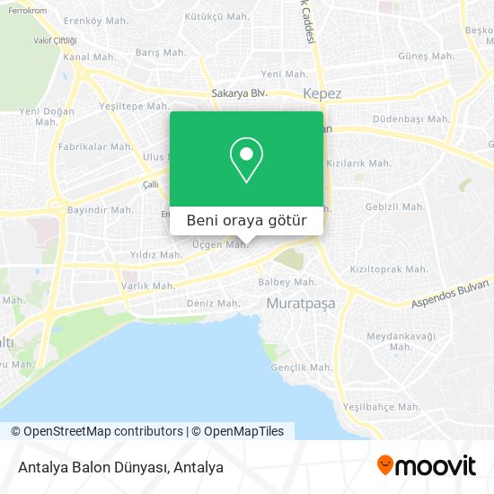 Antalya Balon Dünyası harita