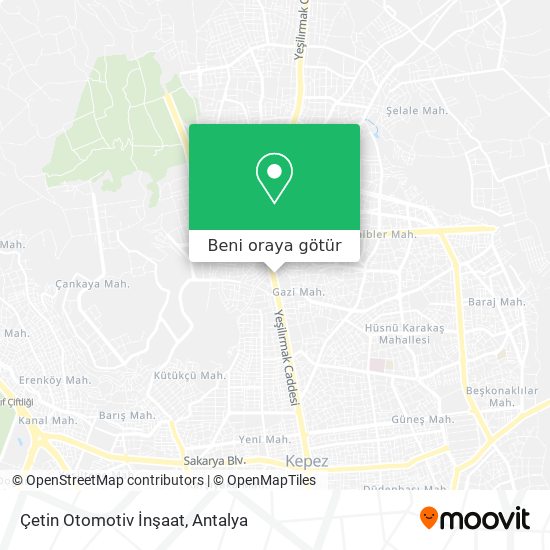 Çetin Otomotiv İnşaat harita
