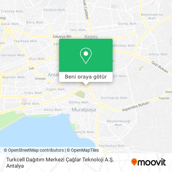 Turkcell Dağıtım Merkezi Çağlar Teknoloji A.Ş harita