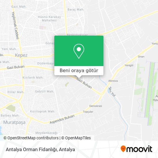 Antalya Orman Fidanlığı harita