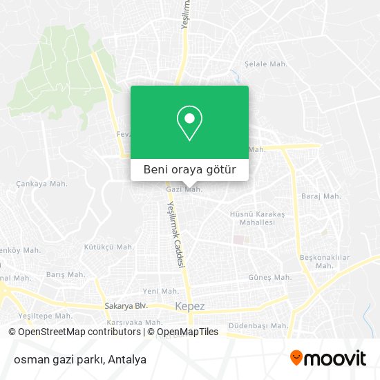 osman gazi parkı harita
