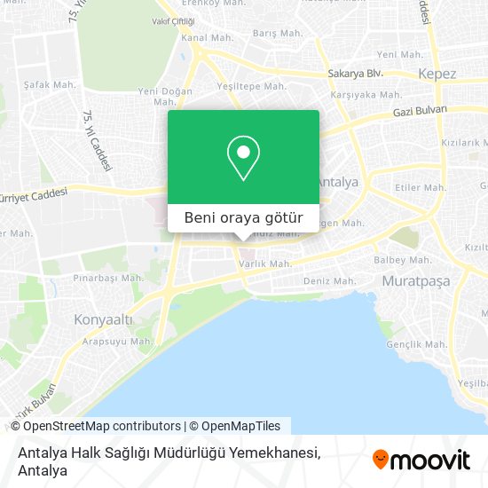 Antalya Halk Sağlığı Müdürlüğü Yemekhanesi harita