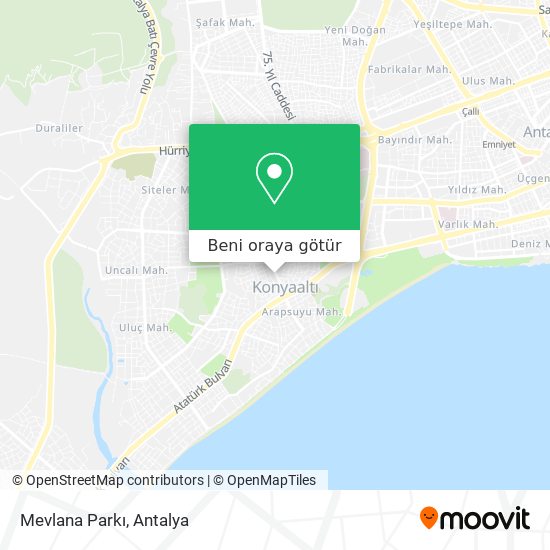 Mevlana Parkı harita