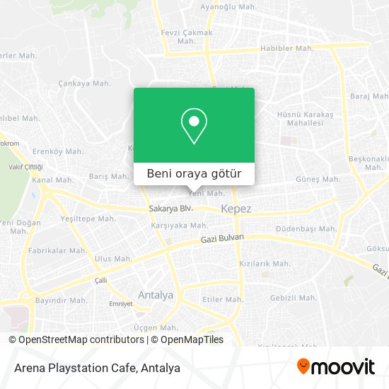 Arena Playstation Cafe harita