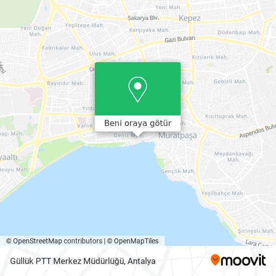 Güllük PTT Merkez Müdürlüğü harita