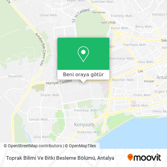 Toprak Bilimi Ve Bitki Besleme Bölümü harita