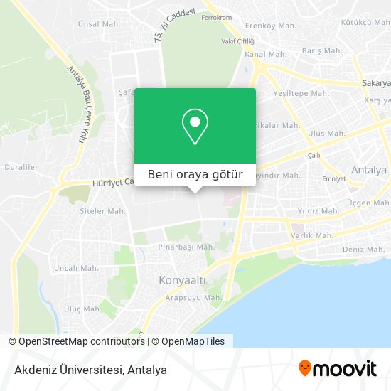 Akdeniz Üniversitesi harita