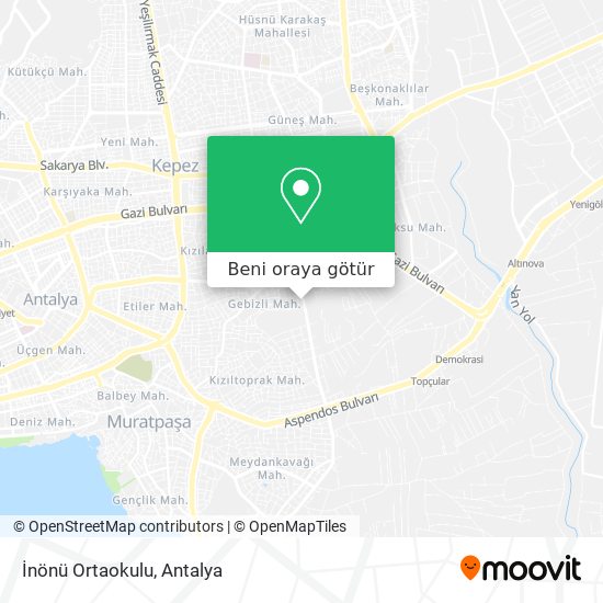 İnönü Ortaokulu harita