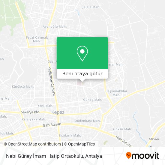 Nebi Güney İmam Hatip Ortaokulu harita