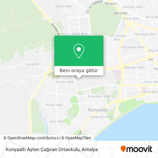 Konyaaltı Ayten Çağıran Ortaokulu harita