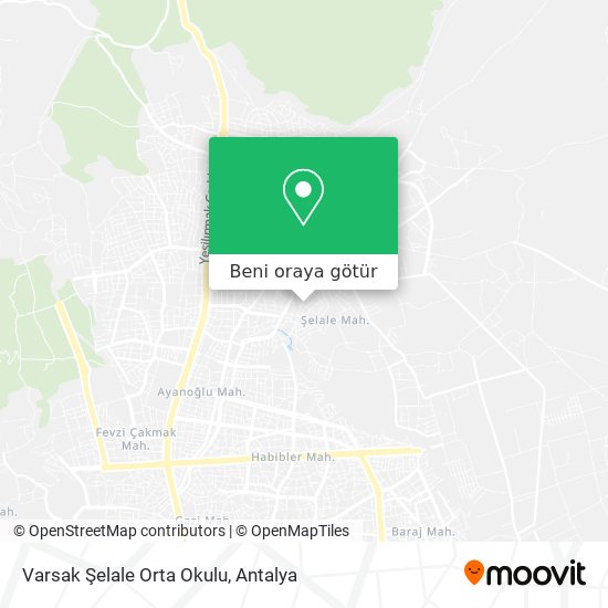 Varsak Şelale Orta Okulu harita