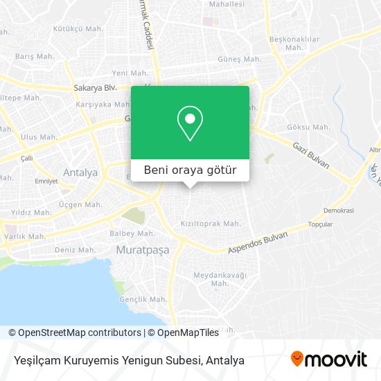 Yeşilçam Kuruyemis Yenigun Subesi harita