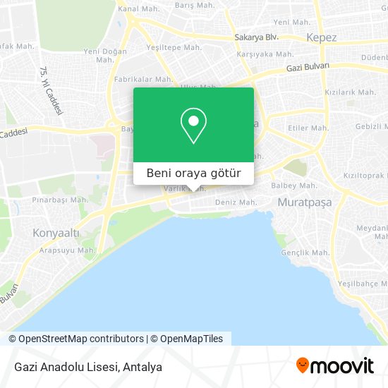 Gazi Anadolu Lisesi harita