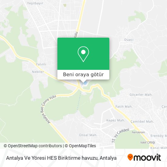 Antalya Ve Yöresi HES Biriktirme havuzu harita
