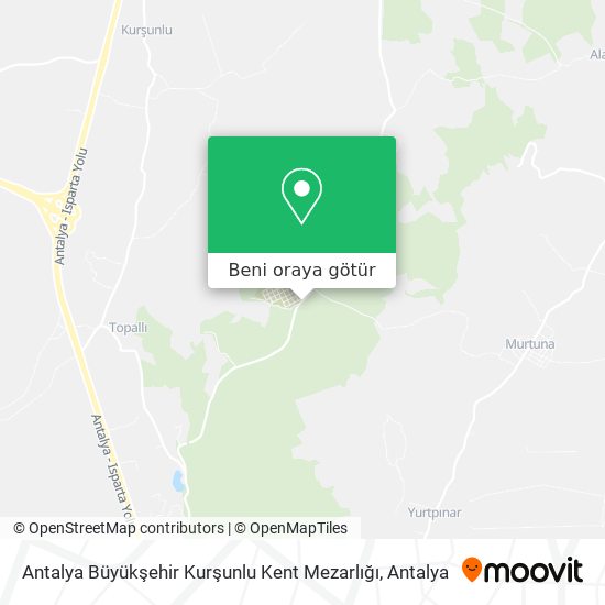 Antalya Büyükşehir Kurşunlu Kent Mezarlığı harita