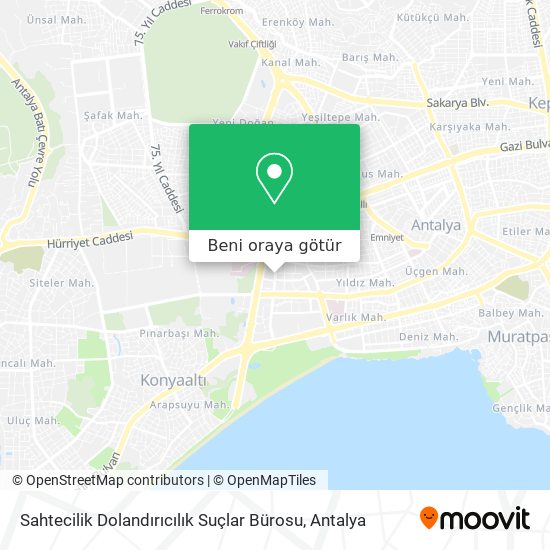 Sahtecilik Dolandırıcılık Suçlar Bürosu harita