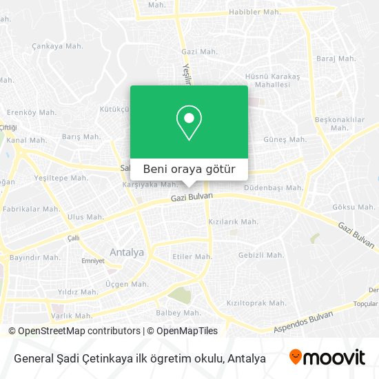 General  Şadi Çetinkaya ilk ögretim okulu harita
