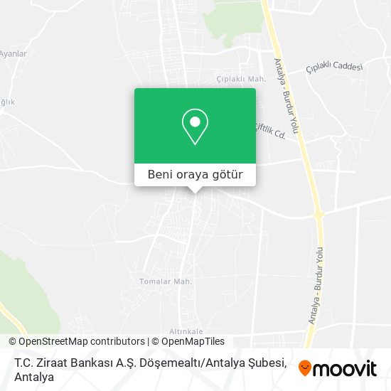 T.C. Ziraat Bankası A.Ş. Döşemealtı / Antalya Şubesi harita