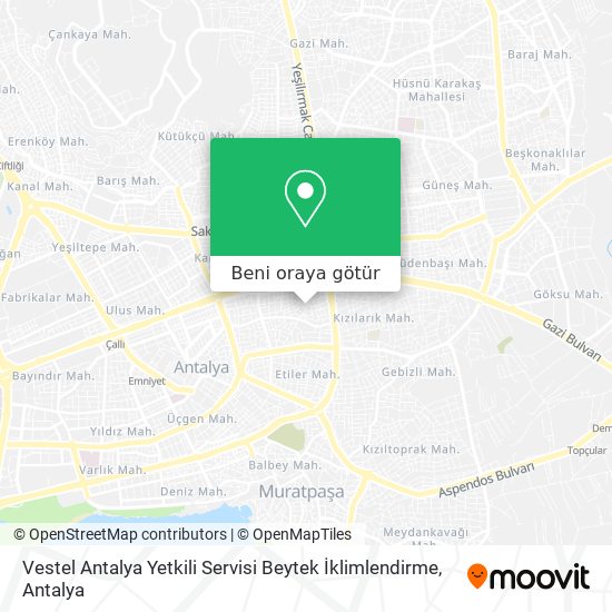 Vestel Antalya Yetkili Servisi Beytek İklimlendirme harita