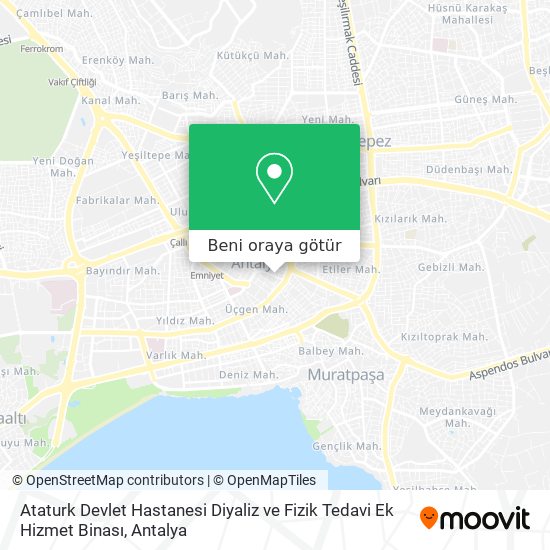 Ataturk Devlet Hastanesi Diyaliz ve Fizik Tedavi Ek Hizmet Binası harita