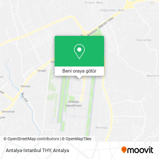 Antalya-Istanbul THY harita