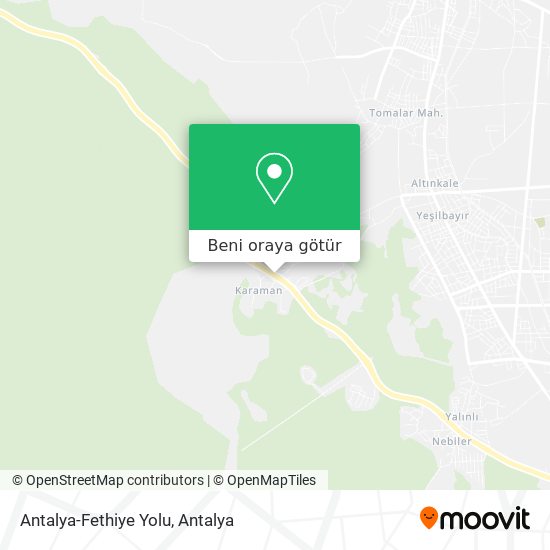 Antalya-Fethiye Yolu harita