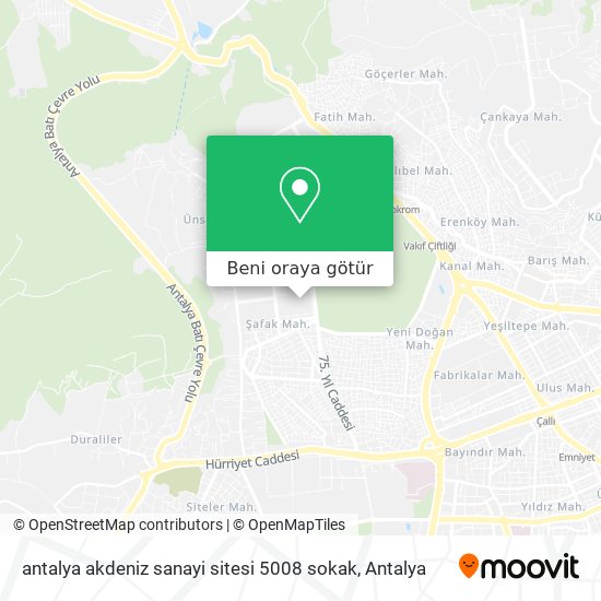 antalya akdeniz sanayi sitesi 5008 sokak harita
