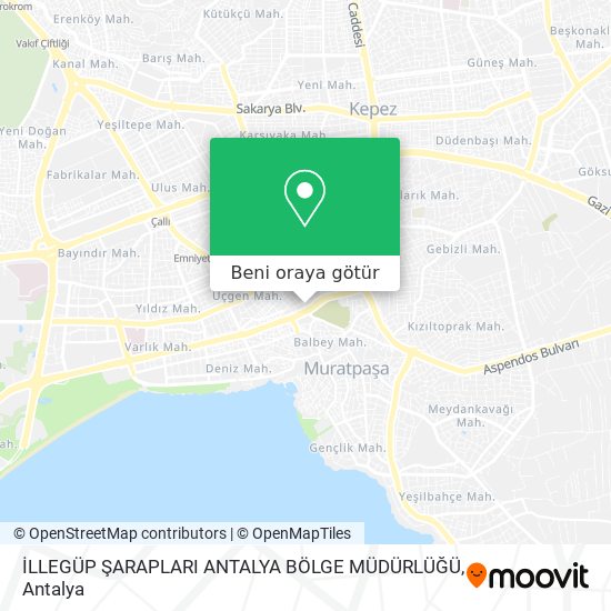 İLLEGÜP ŞARAPLARI ANTALYA BÖLGE MÜDÜRLÜĞÜ harita