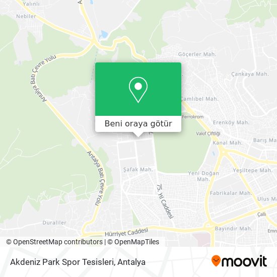 Akdeniz Park Spor Tesisleri harita
