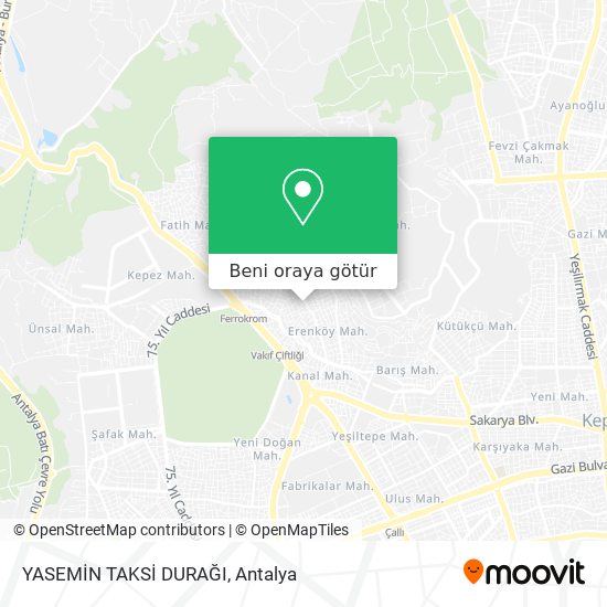 YASEMİN TAKSİ DURAĞI harita