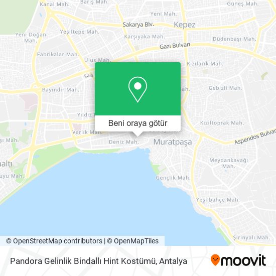 Pandora Gelinlik Bindallı Hint Kostümü harita