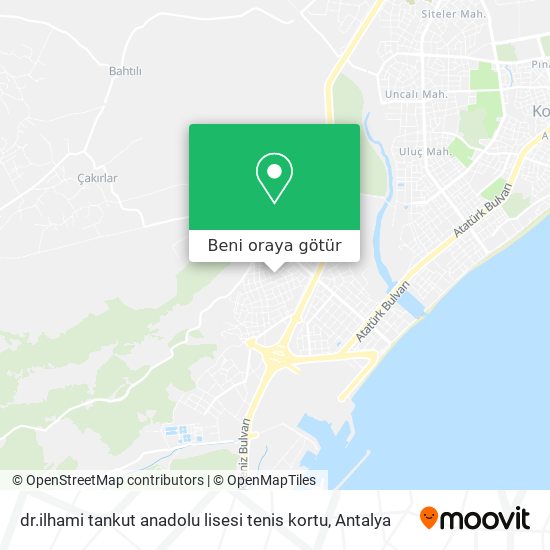 dr.ilhami tankut anadolu lisesi tenis kortu harita