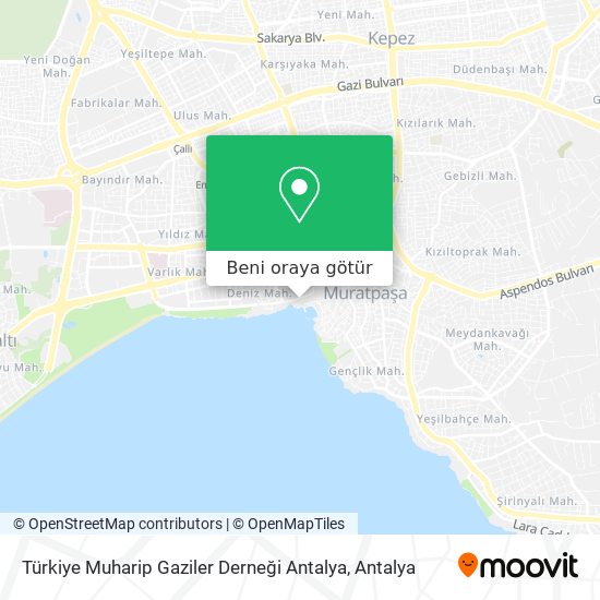 Türkiye Muharip Gaziler Derneği Antalya harita