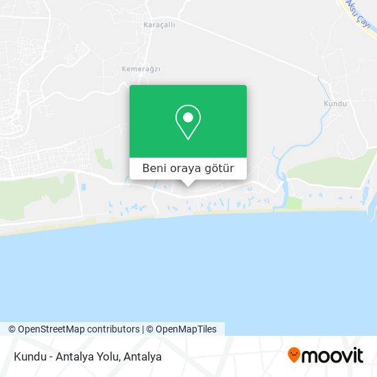 Kundu - Antalya Yolu harita