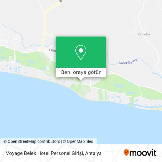 Voyage Belek Hotel Personel Girişi harita