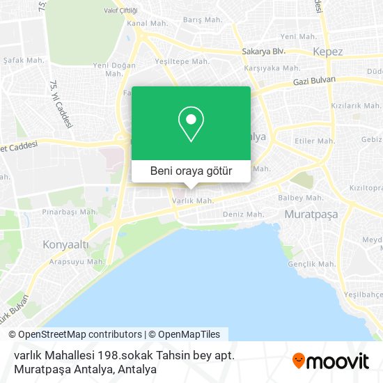 varlık Mahallesi 198.sokak Tahsin bey apt. Muratpaşa Antalya harita
